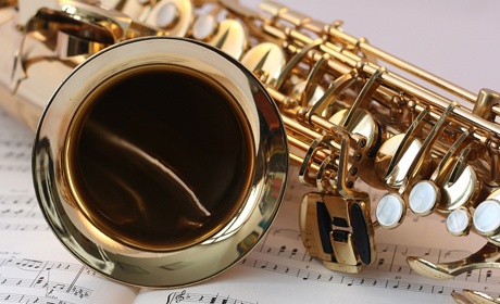 Close up of a saxophone