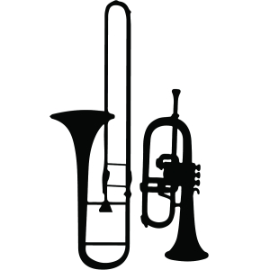 Silhouette of Brass Instruments