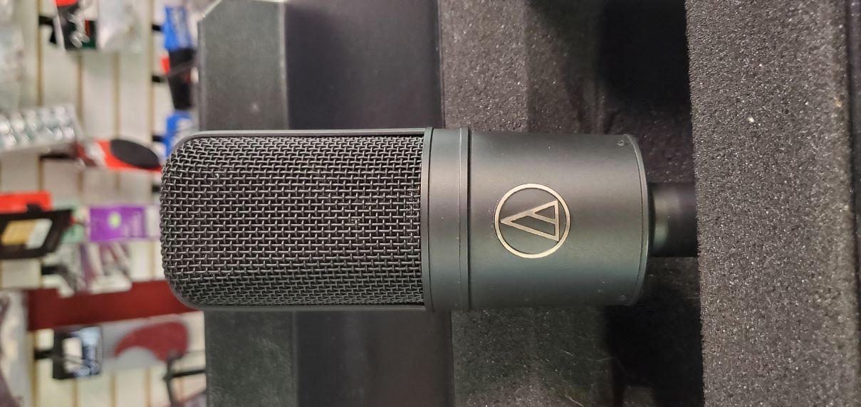 Front of a used Audio Technica 4033a microphone